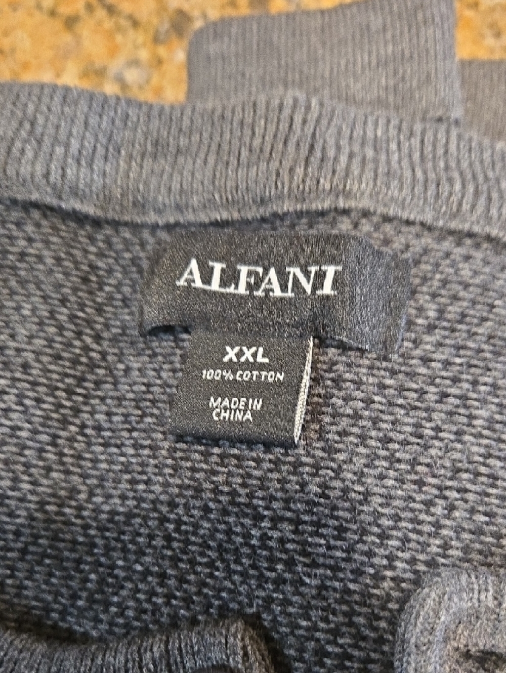 Alfani Men's Charcoal Gray Crewneck Henley Sweater - Picture 2 of 7